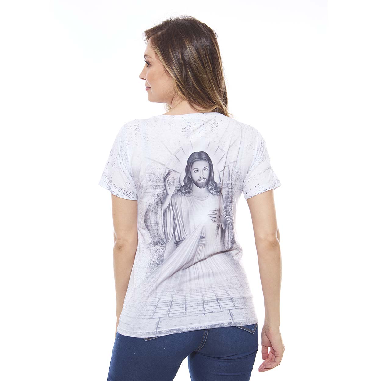 Branco  - Baby look Jesus Misericordioso DV9889