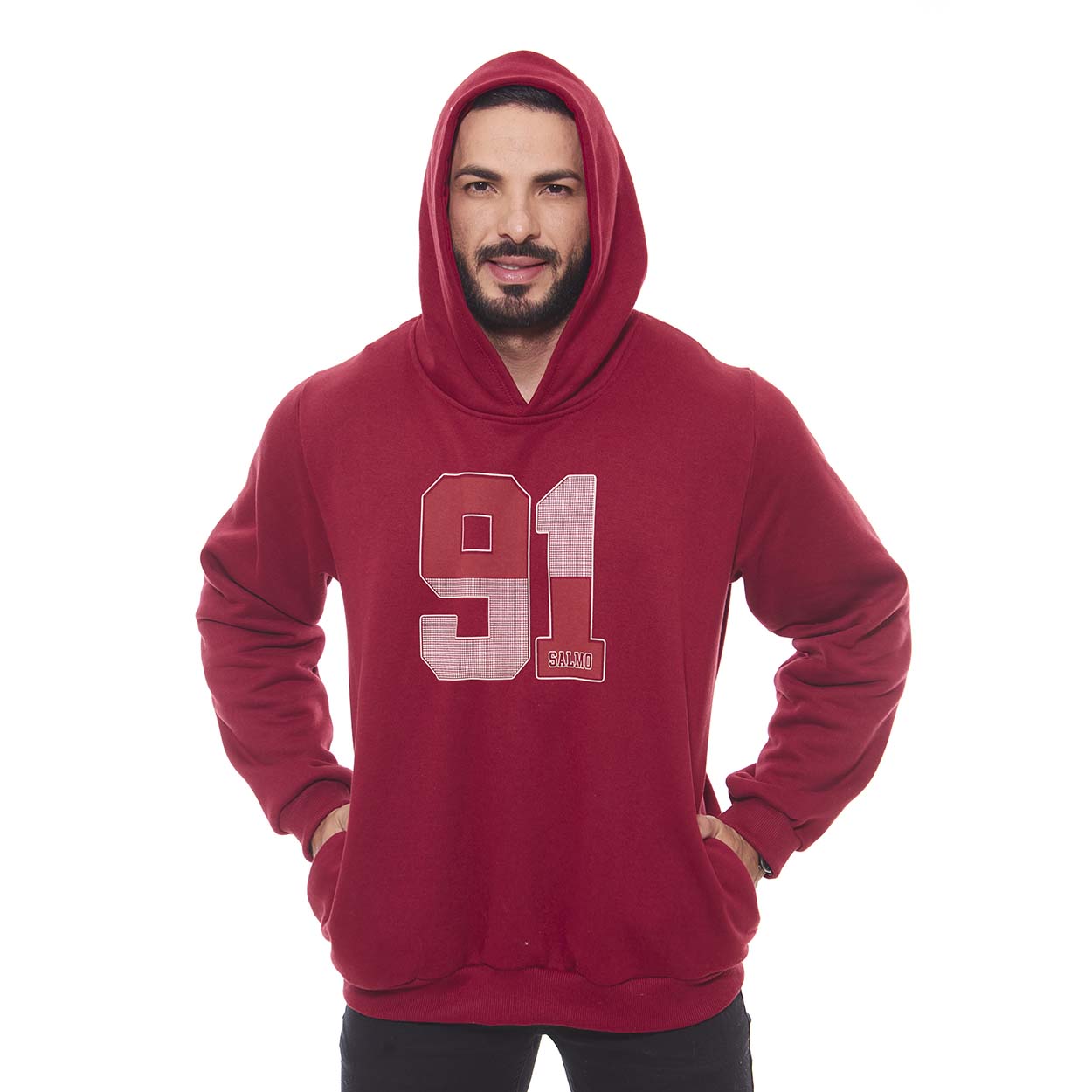 Moletom masculino Salmo 91 Protegido MS11063 - Vermelho  