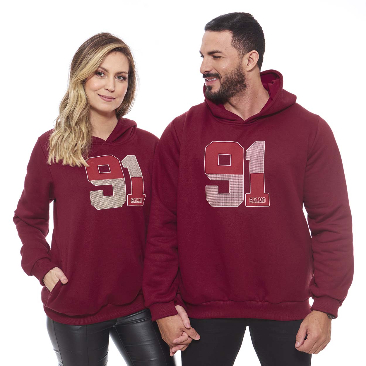 Moletom masculino Salmo 91 Protegido MS11063 - Vermelho  