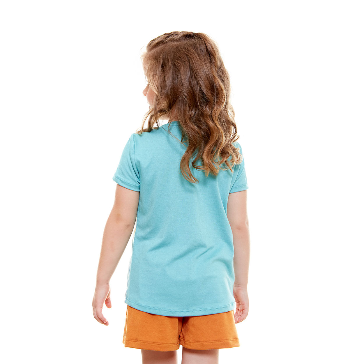 Conjunto infantil Viva com alegria AKJ9611 - VD Agua/ Dourado Ocre  