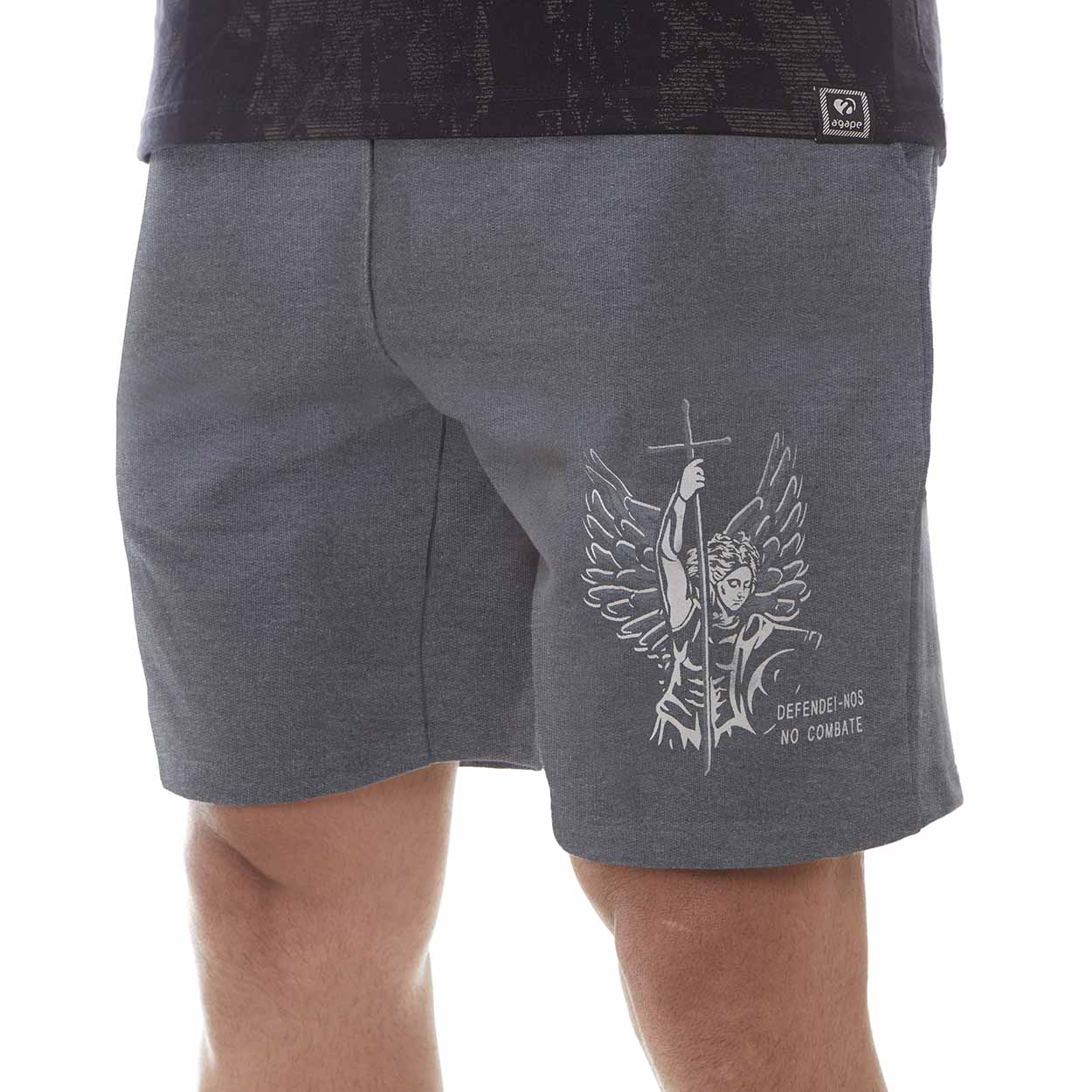 Cinza Mescla Escuro  - Bermuda masculina São Miguel Arcanjo BMD9901