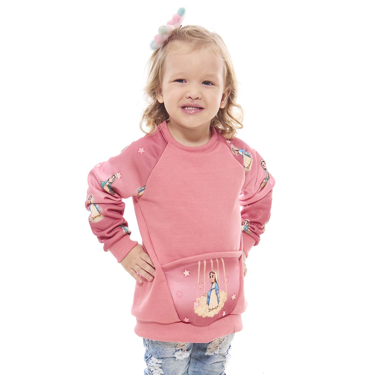 Moletom infantil Feminino Gracinha DV11076 - Rosa  