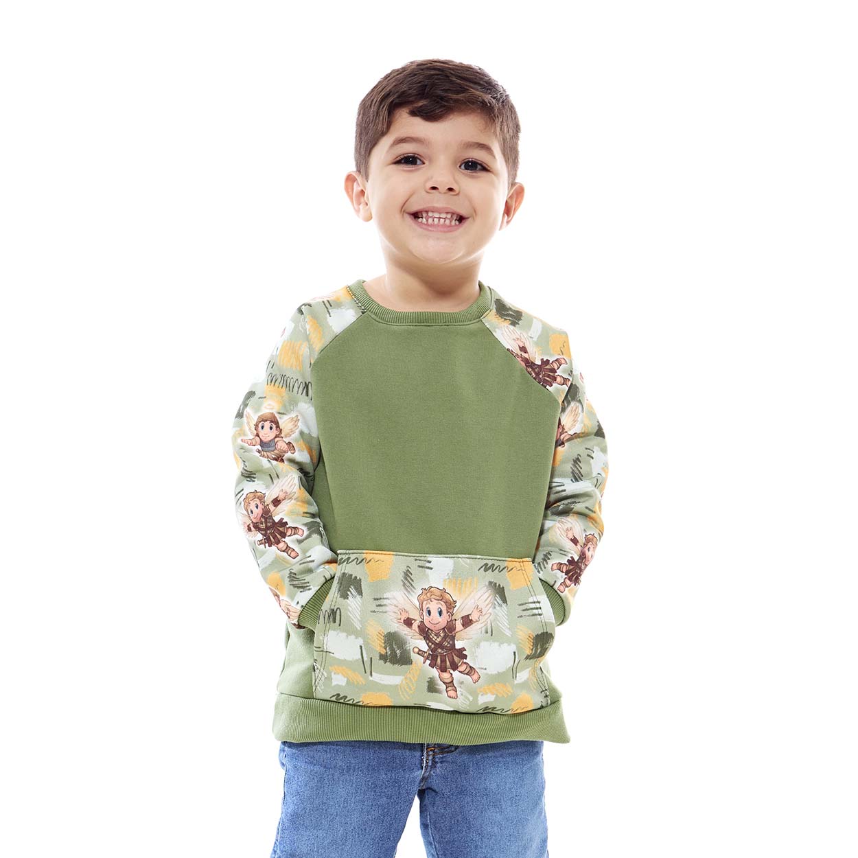 Moletom infantil masculino Miguelzinho DV11077 - Verde  