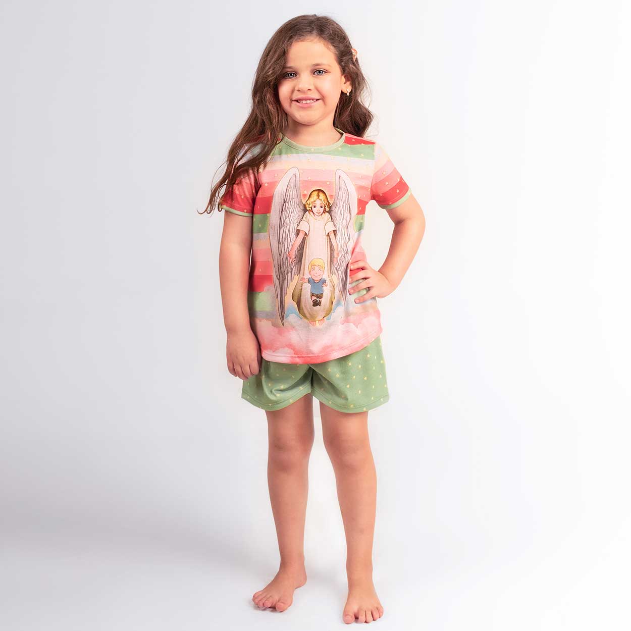 Pijama Infantil Anjo da Guarda PJ6096 - Verde  