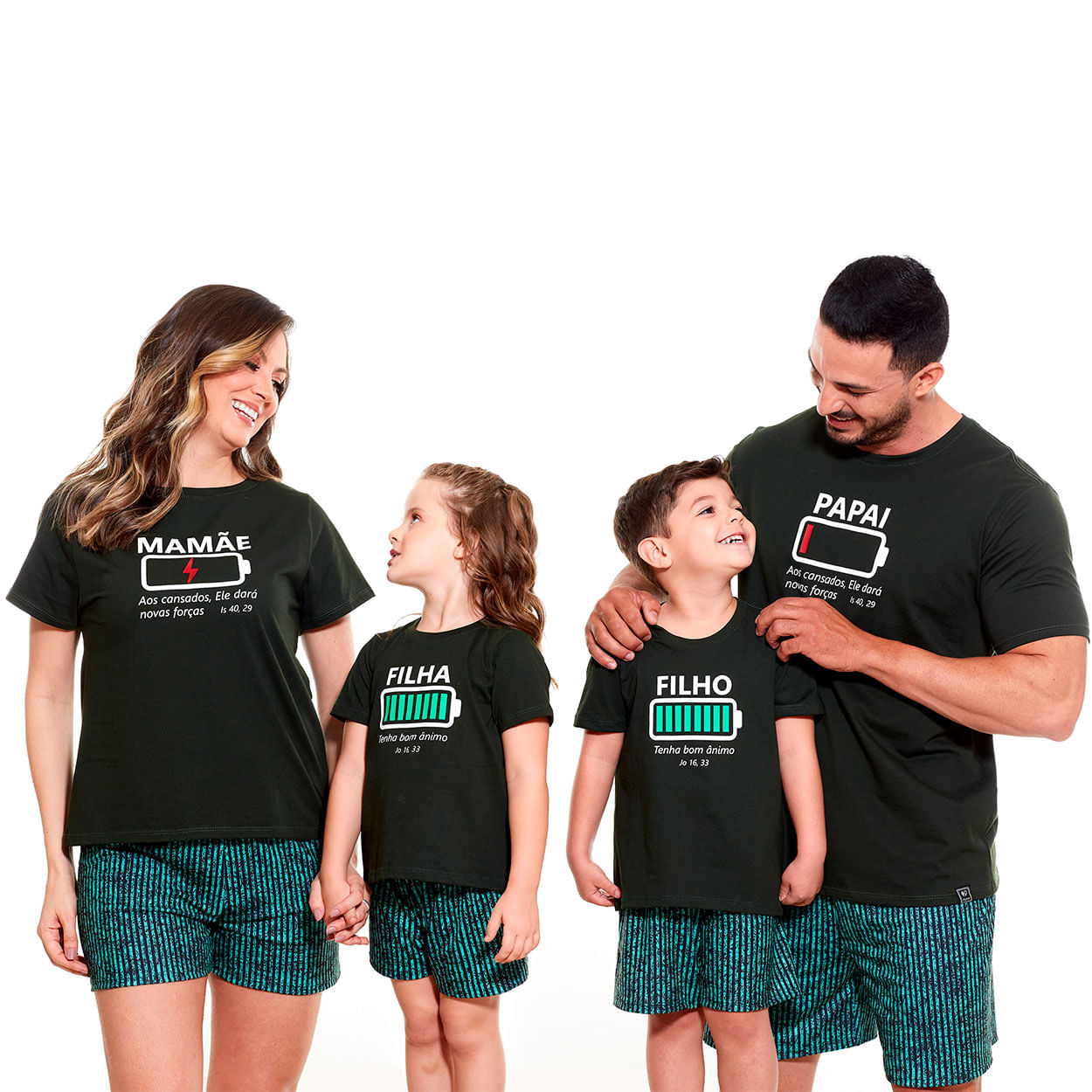 Pijama infantil Filho tenha bom ânimo Jo 16,33 PJ9559 - Verde  