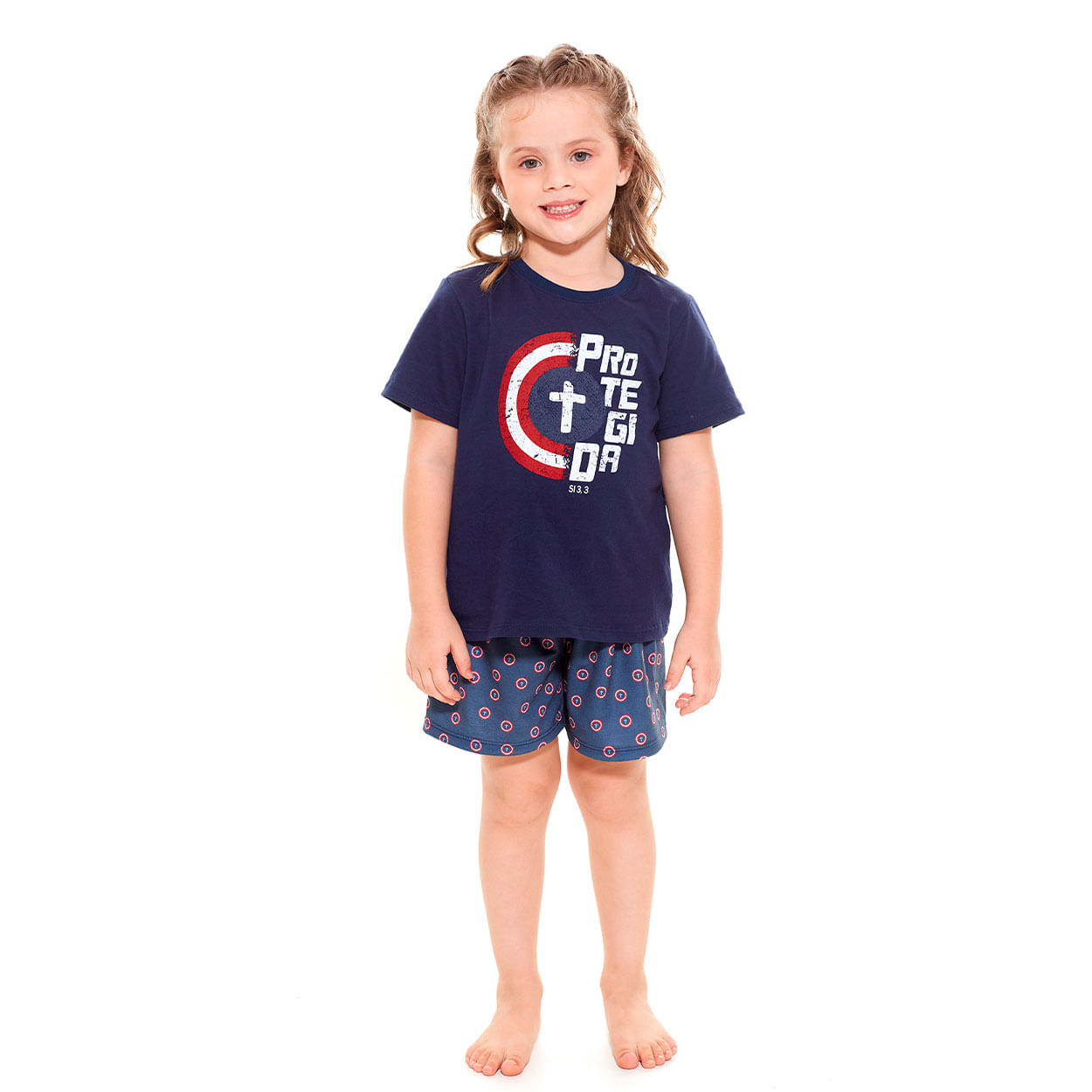 Pijama infantil Protegida PJ9875 - Azul Marinho  