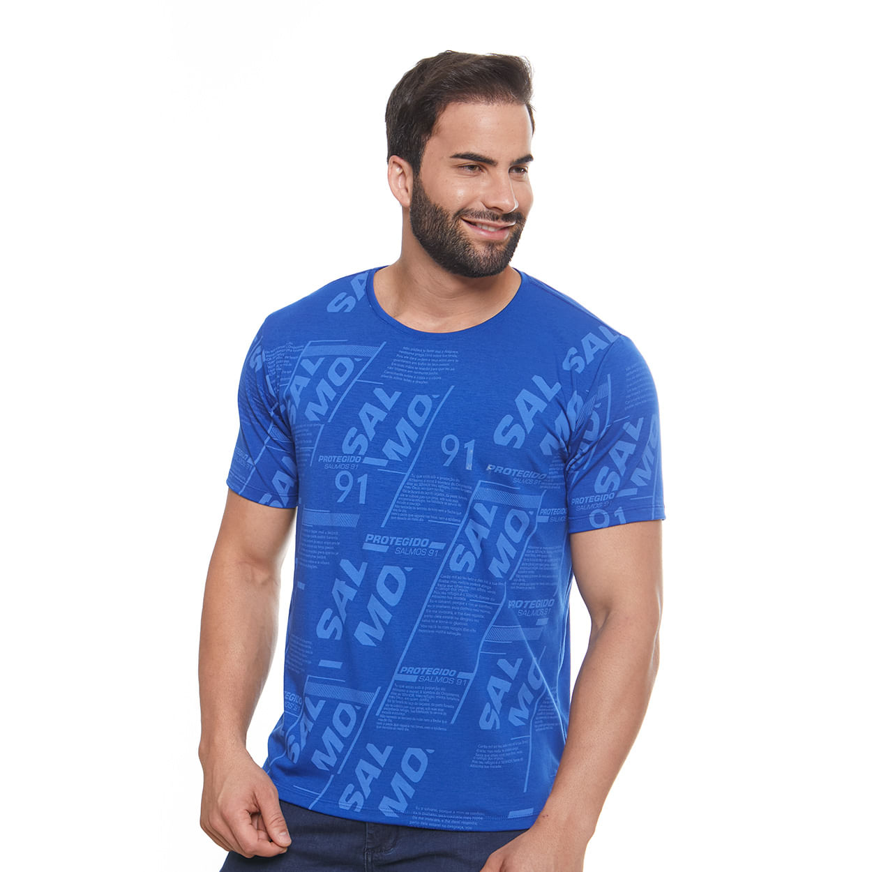 Azul  - Camiseta Salmo 91 MS11726