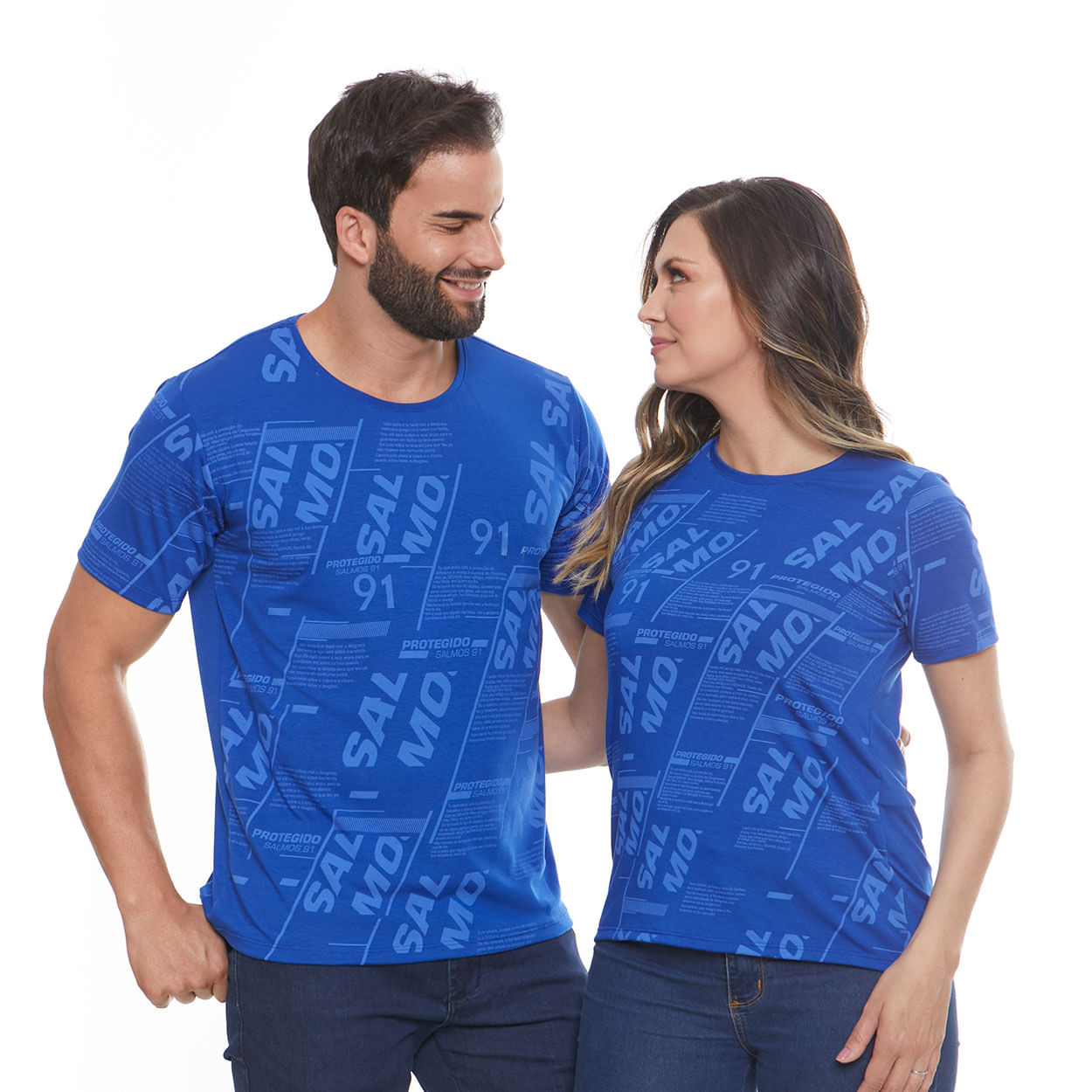 Azul  - Camiseta Salmo 91 MS11726