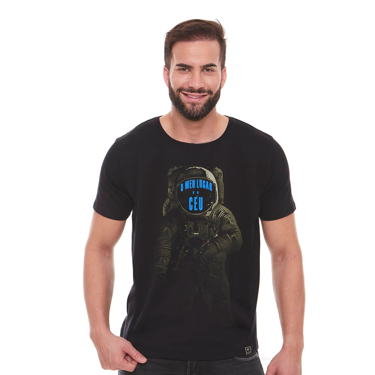 Camiseta O Meu Lugar é o Céu MS11674 - Preto  