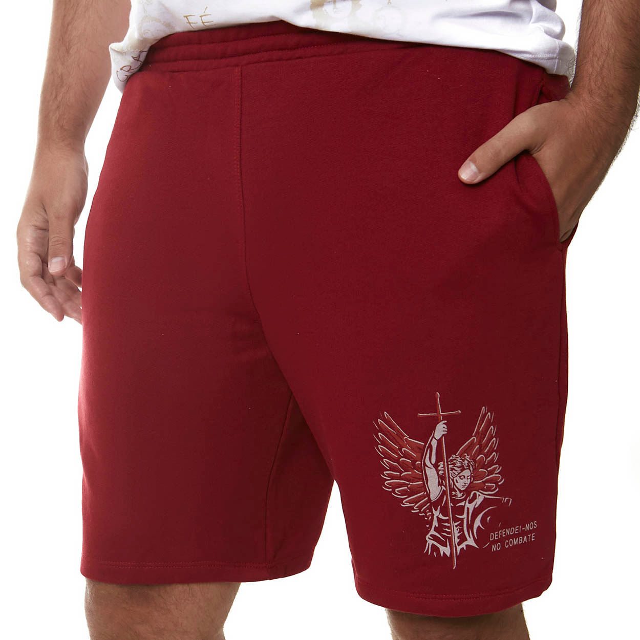 Vermelho  - Bermuda masculina São Miguel Arcanjo BMD9901