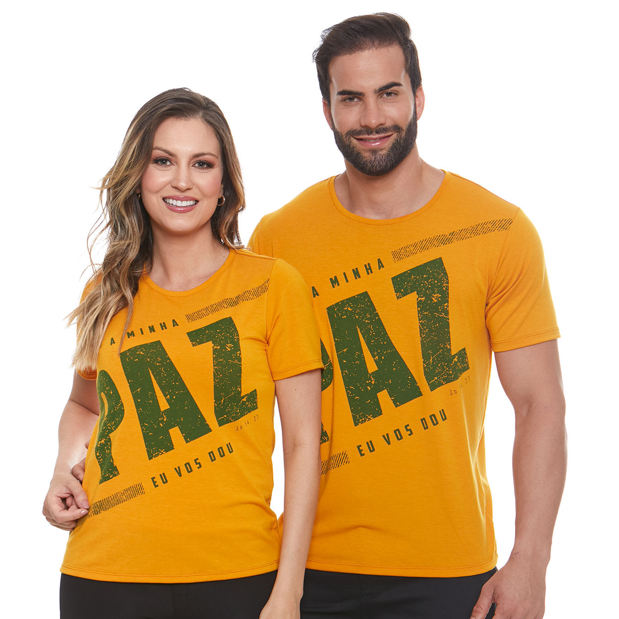 Camiseta A Minha Paz Eu Vos Dou MS11405 - Amarelo Mostarda  