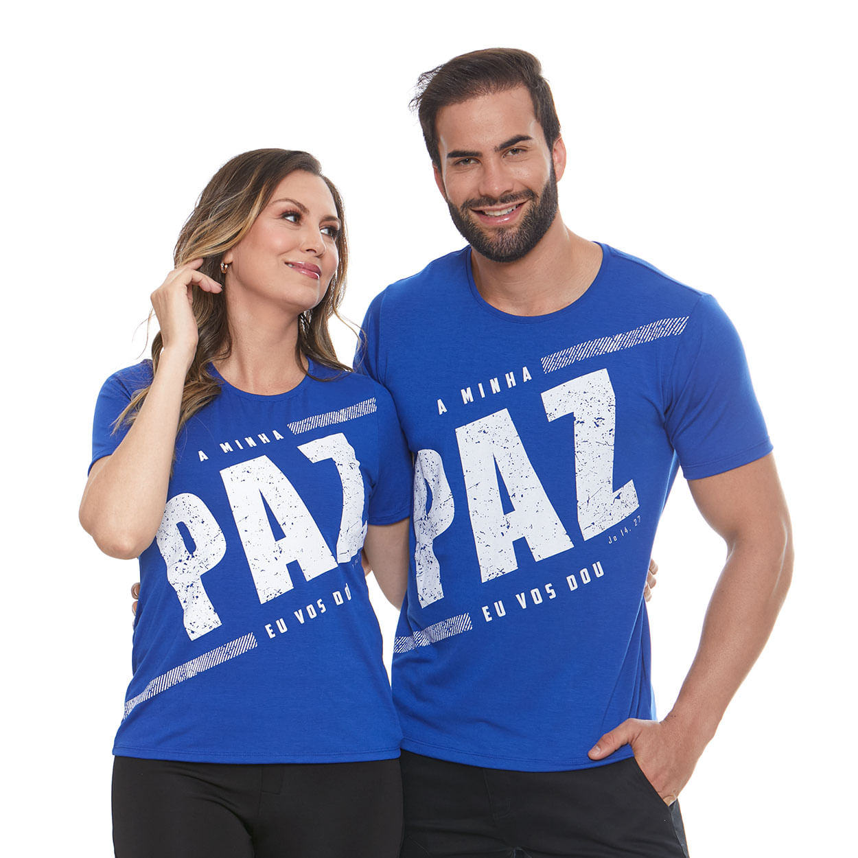 Baby Look A Minha Paz Eu Vos Dou MS11406 - Azul  