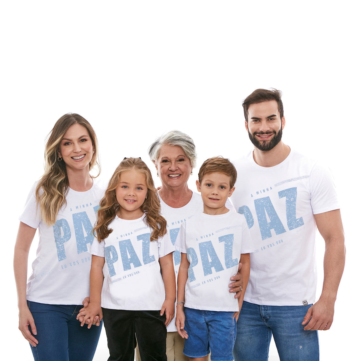 Camiseta Infantil Juvenil A Minha Paz Eu Vos Dou MS11845 - Branco  