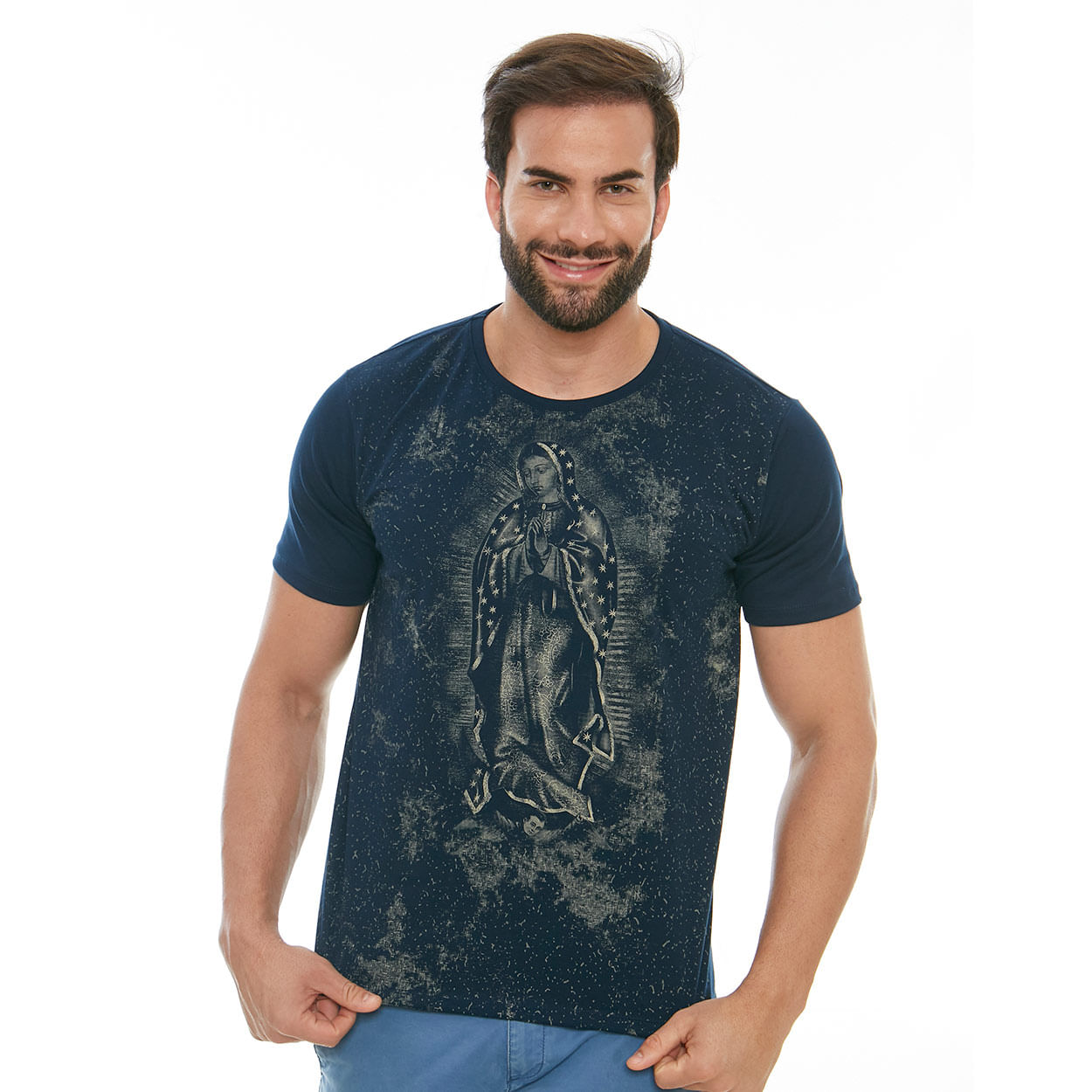 Camiseta Nossa Senhora de Guadalupe DV11659 - Azul Marinho  