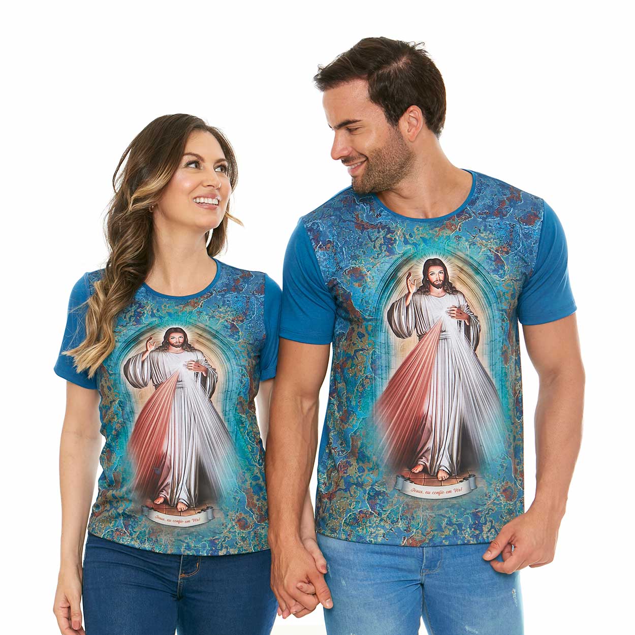 Azul  - Camiseta Jesus Misericordioso DV11901