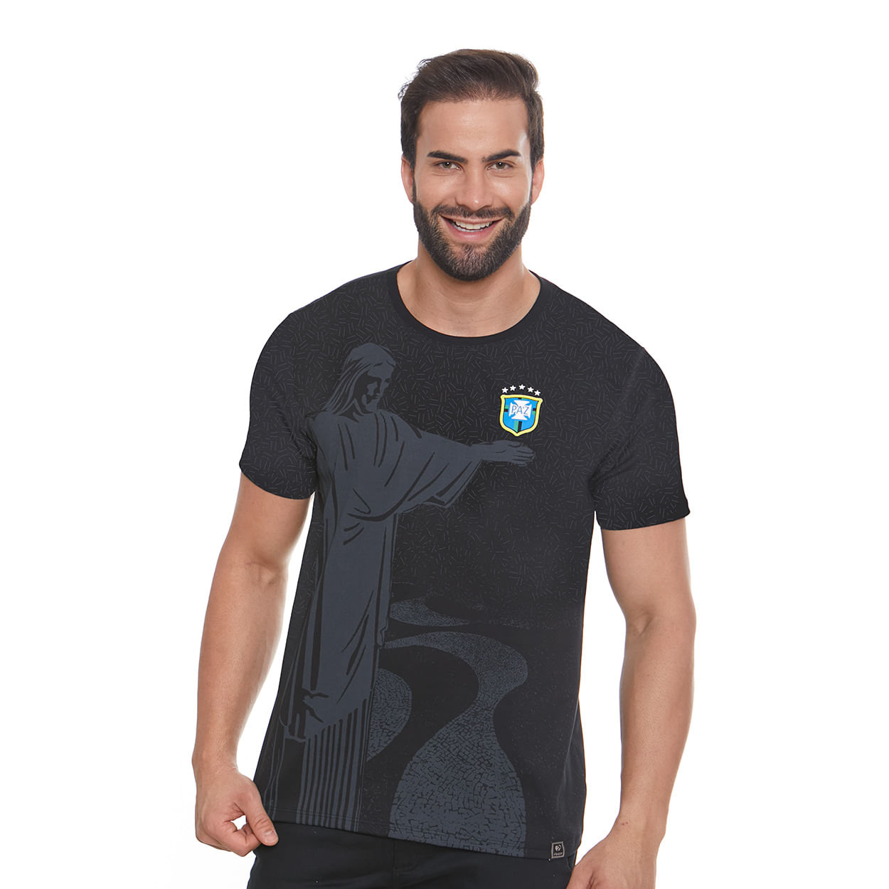 Camiseta Cristo Redentor MS11714 - Preto  