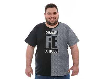 Camiseta Plus Size Coragem Fé Atitude MSP11733