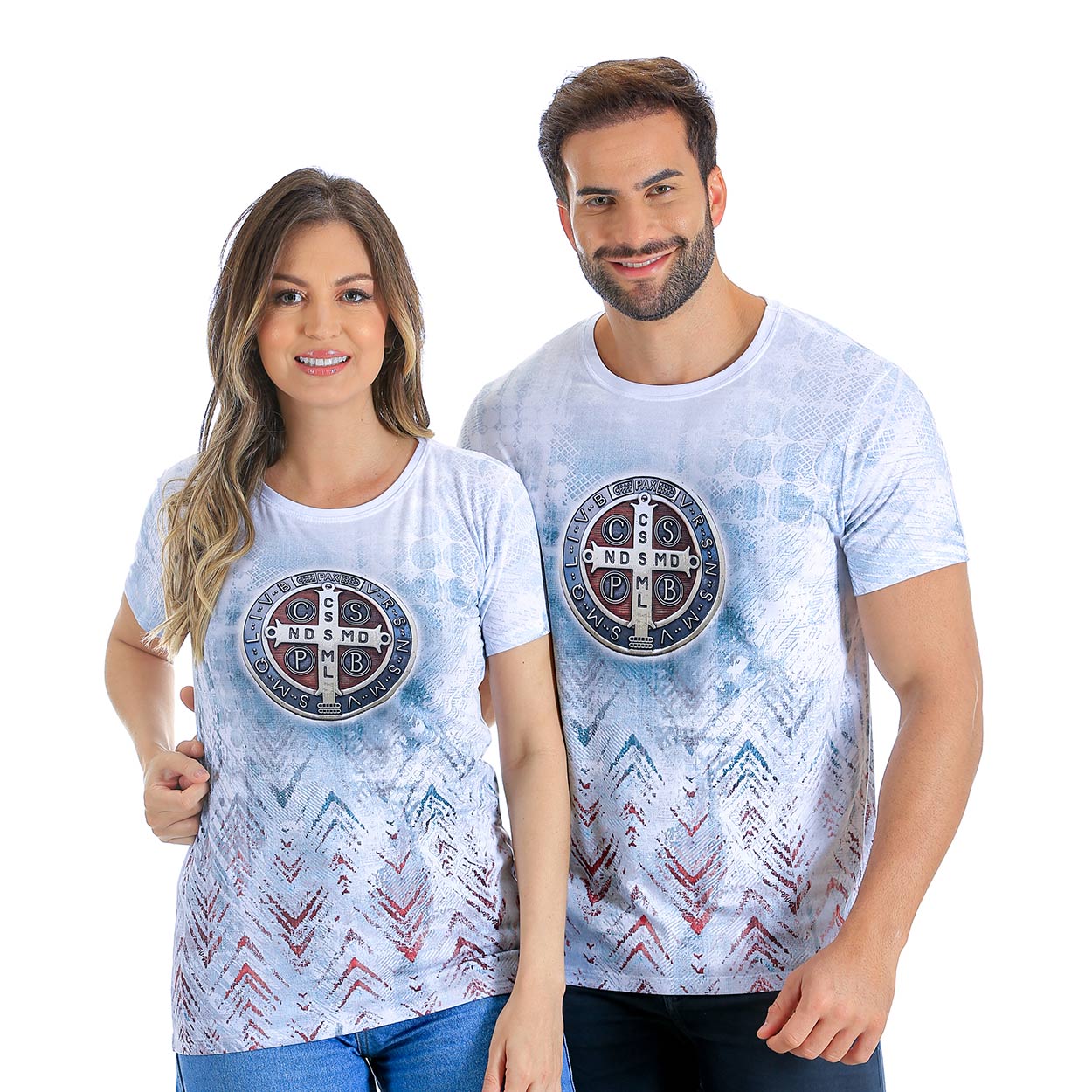 Camiseta Medalha de São Bento DV11777 - Outlet - Branco  