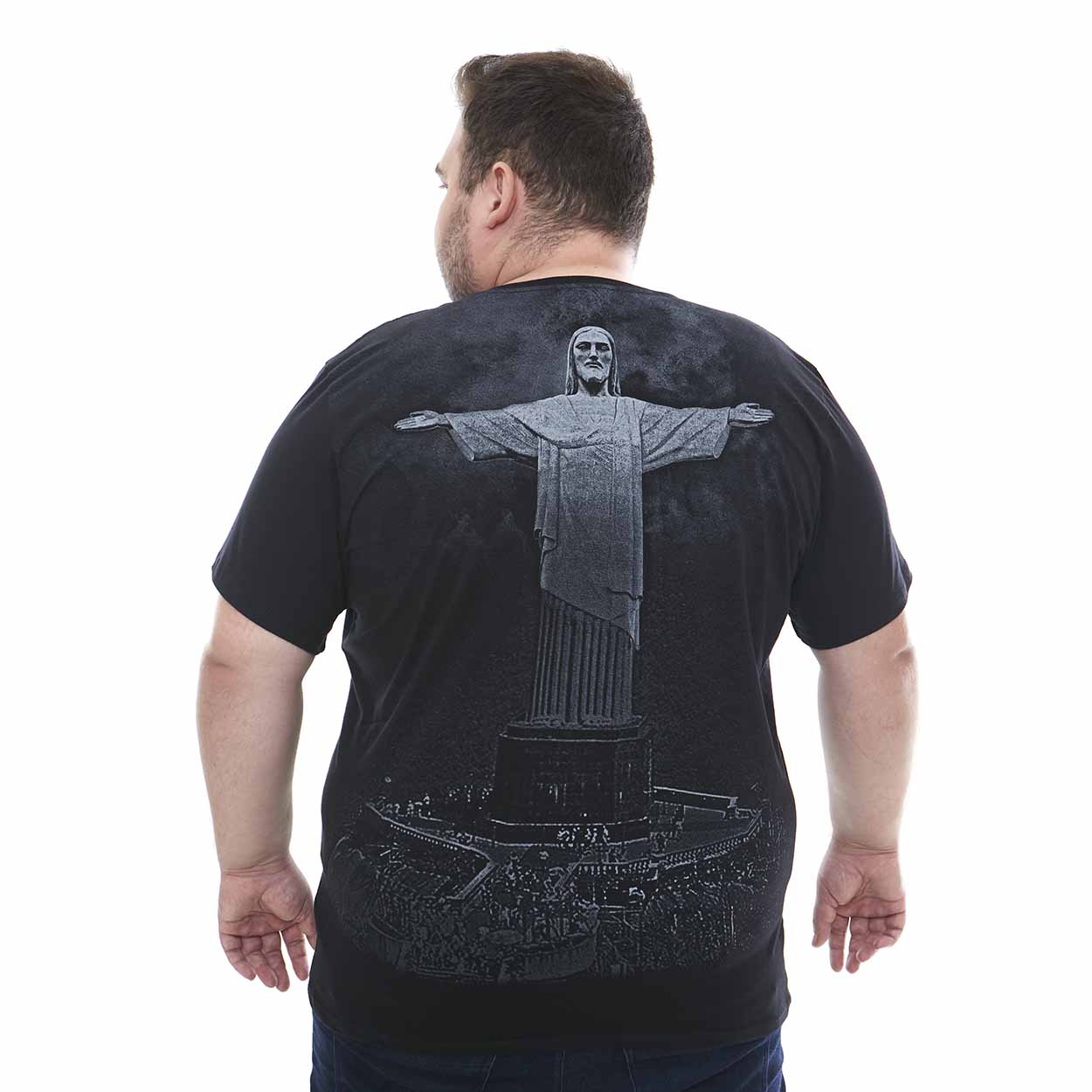 Camiseta Plus Size Cristo Redentor DVP12128 - Preto  