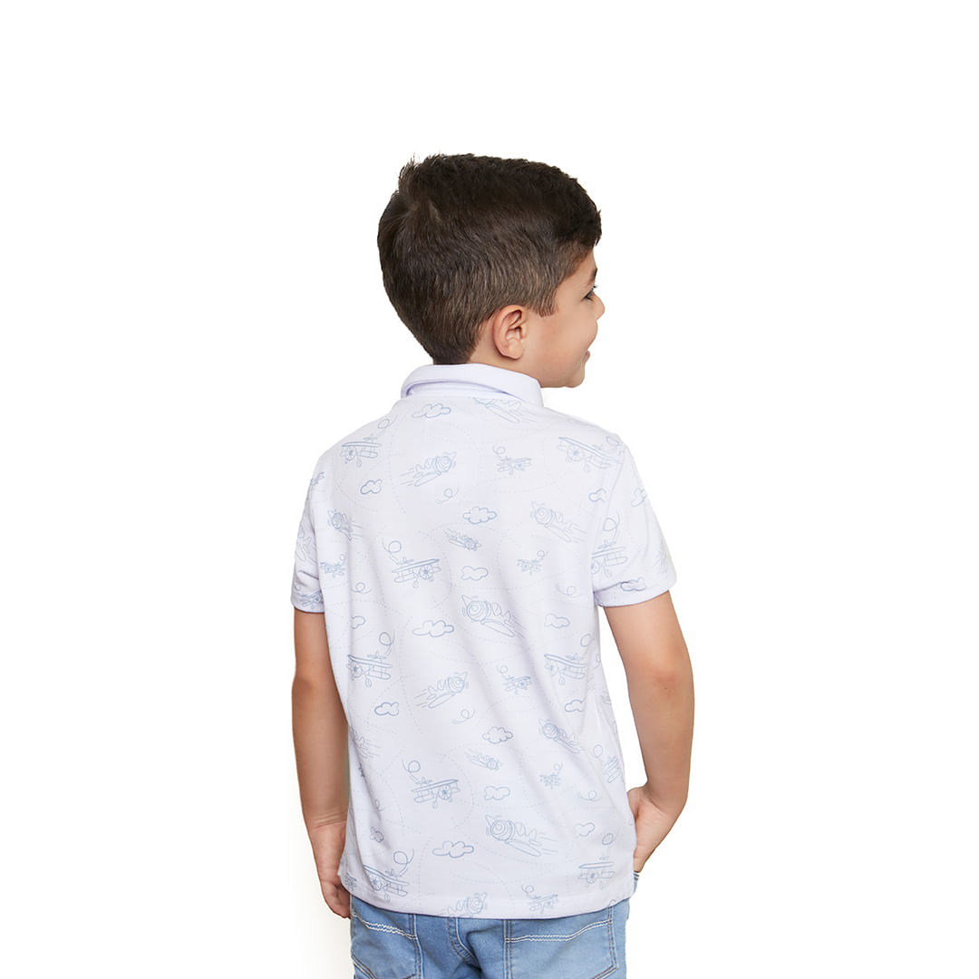 Branco  - Camiseta Gola Polo infantil Jesus é o meu piloto GMP9679