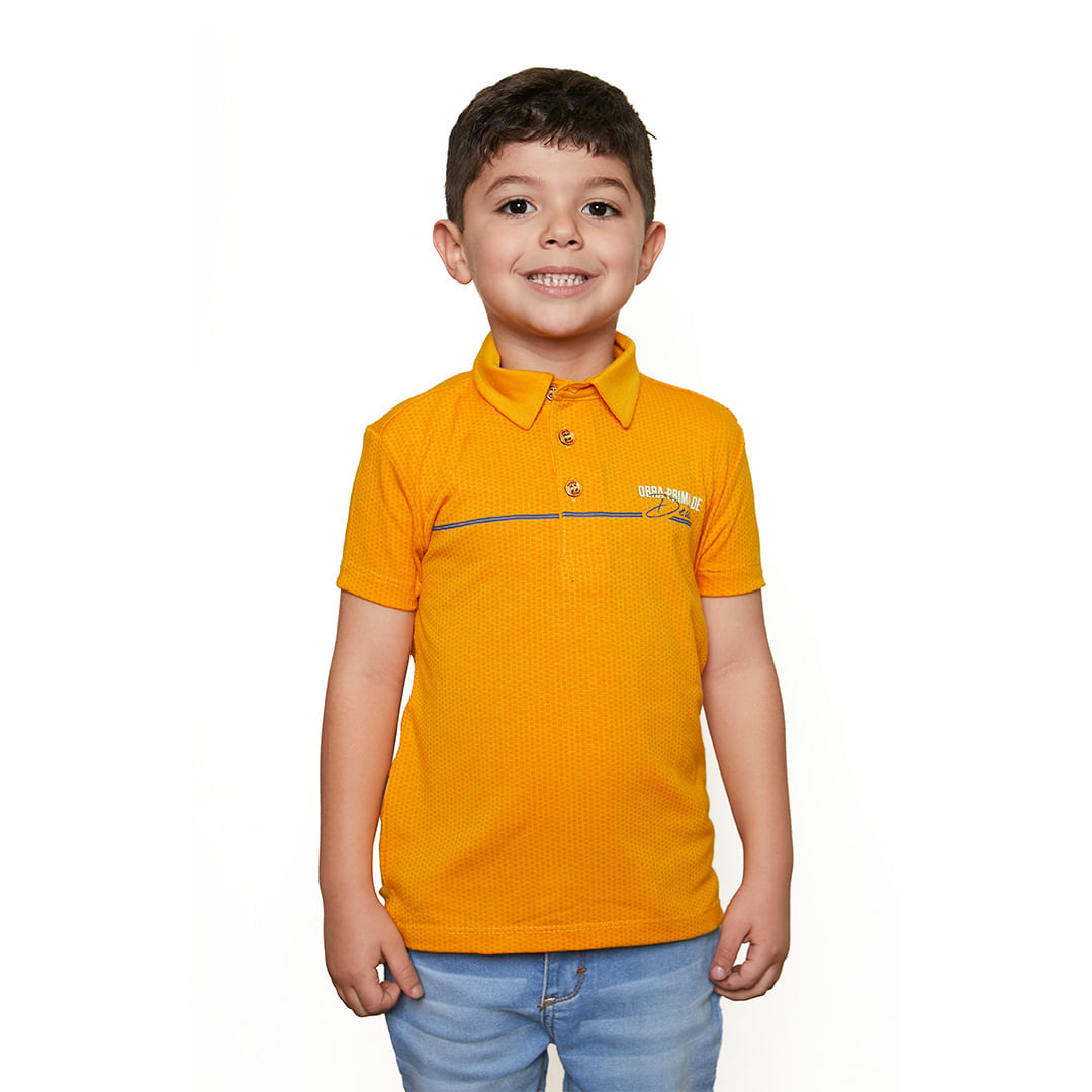 Camiseta Gola Polo infantil Obra-prima de Deus GMP9682 - Mostarda  