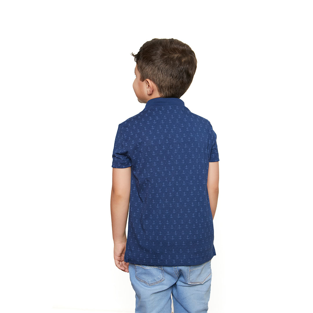 Camiseta Gola Polo infantil Jesus Âncora da alma GMP9683 - Azul Escuro  