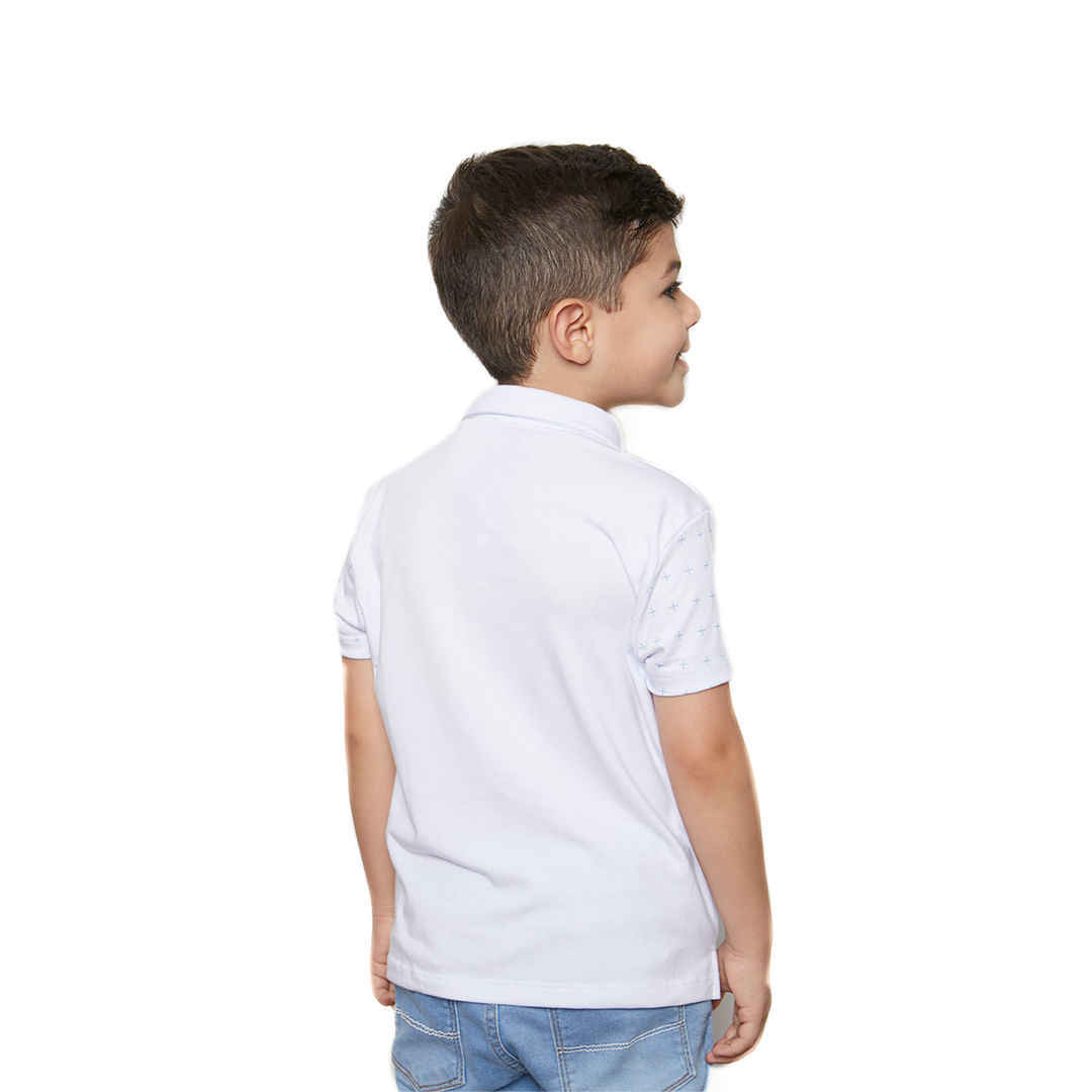 Branco  - Camiseta Gola Polo infantil Espírito Santo GMP9684