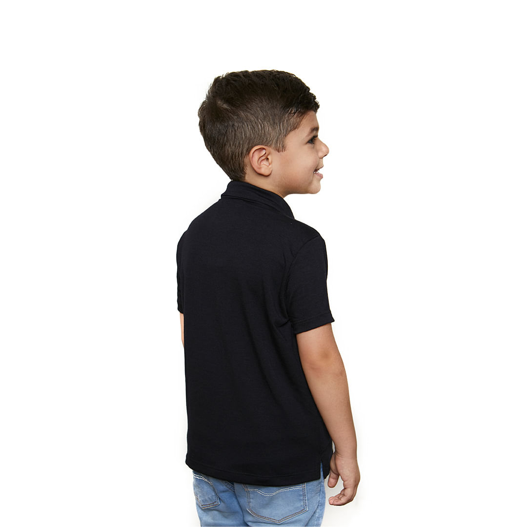 Camiseta Gola Polo infantil Jesus Rei dos Reis GMP9688 - Preto  