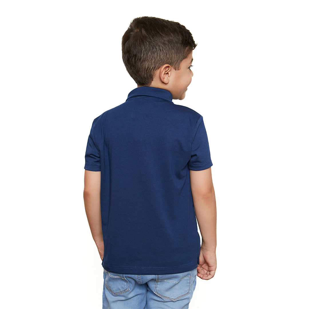 Camiseta Gola Polo infantil Jesus Rei dos Reis GMP9688 - Azul Escuro  