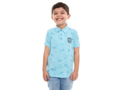 Camiseta Gola Polo infantil Jesus é o meu piloto GMP9679