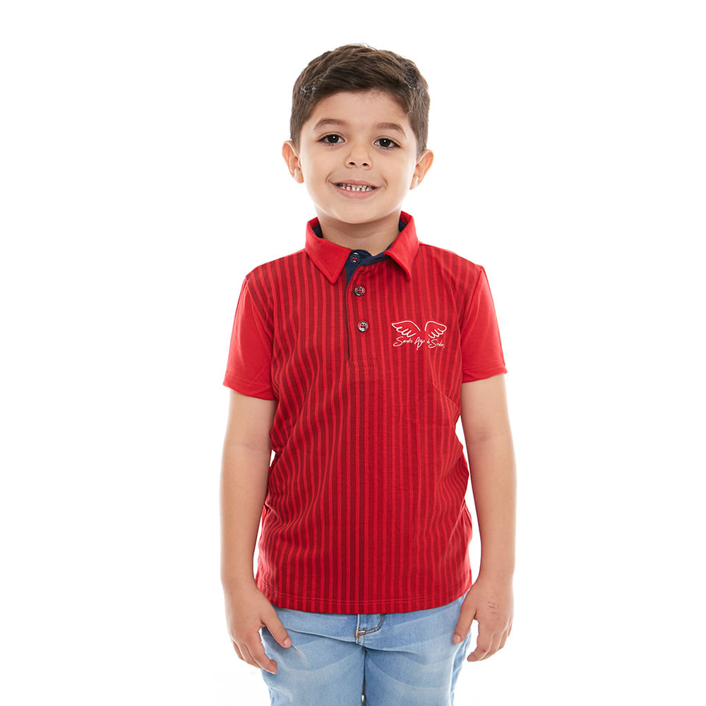 Camiseta Gola Polo infantil Santo Anjo do Senhor GMP9681 - Vermelho  