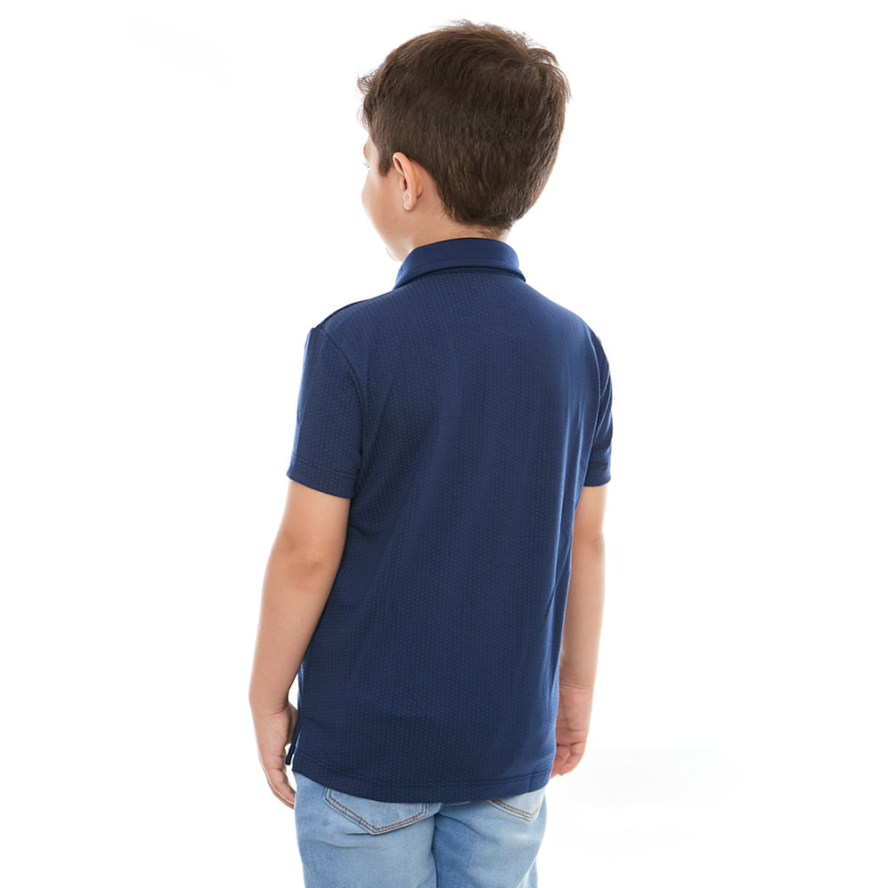 Camiseta Gola Polo infantil Obra-prima de Deus GMP9682 - Azul Escuro  