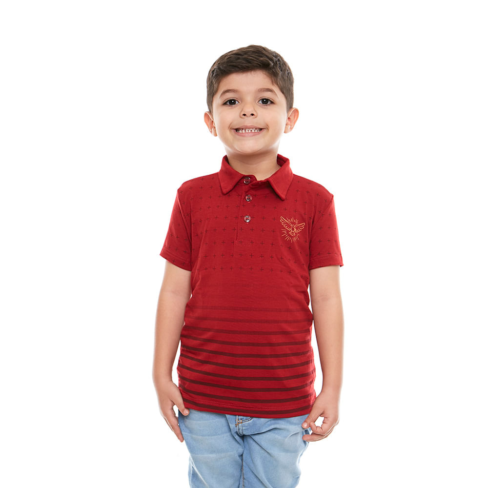 Vermelho cereja  - Camiseta Gola Polo infantil Espírito Santo GMP9684