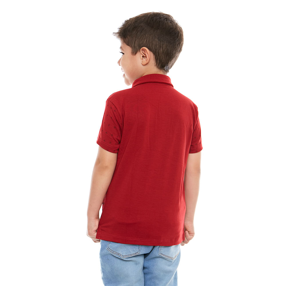 Vermelho cereja  - Camiseta Gola Polo infantil Espírito Santo GMP9684