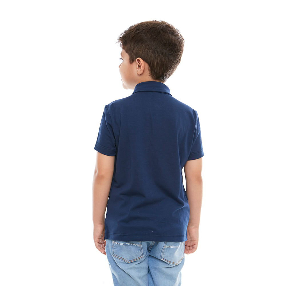 Camiseta Gola Polo infantil Fé GMP9685 - Azul Escuro  