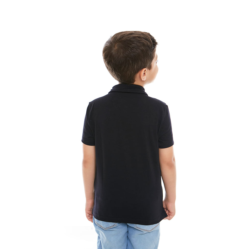 Camiseta Gola Polo infantil Fé GMP9685 - Preto  