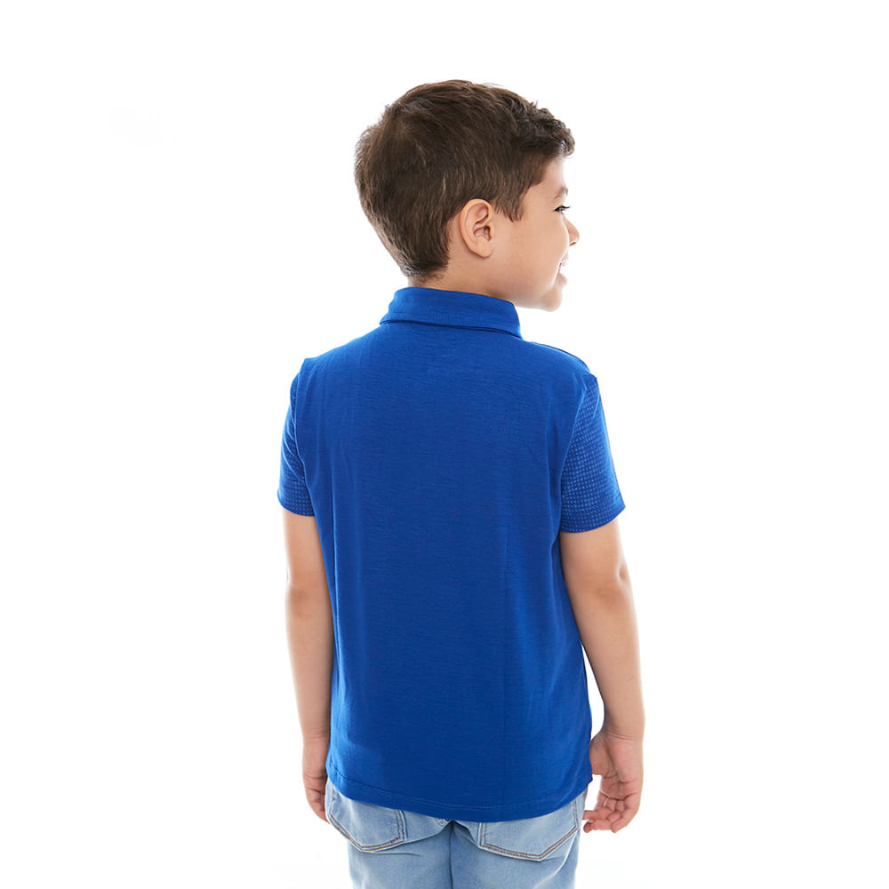 Camiseta Gola Polo infantil Manda teus Anjos GMP9687 - Azul  