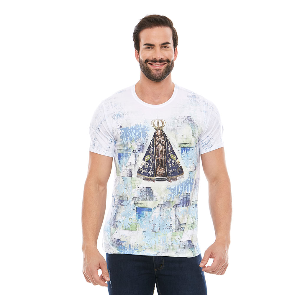 Branco  - Camiseta Nossa Senhora Aparecida DV12088