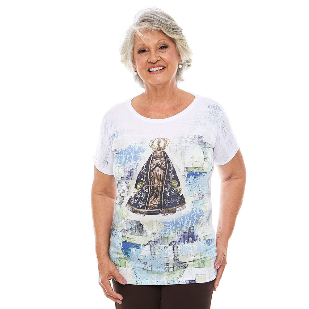 Baby Look Nossa Senhora Aparecida DV12089 - Outlet - Branco  