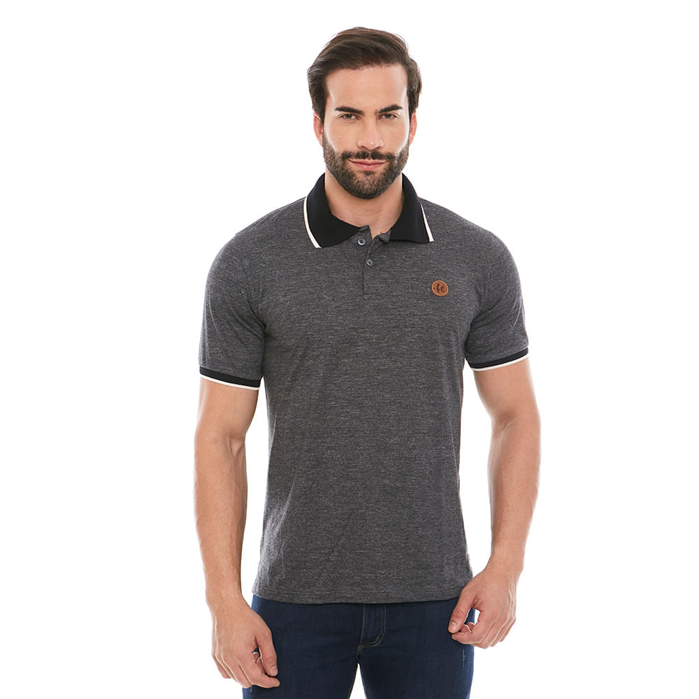 Preto  - Camiseta Gola Polo +Fé GMP11190