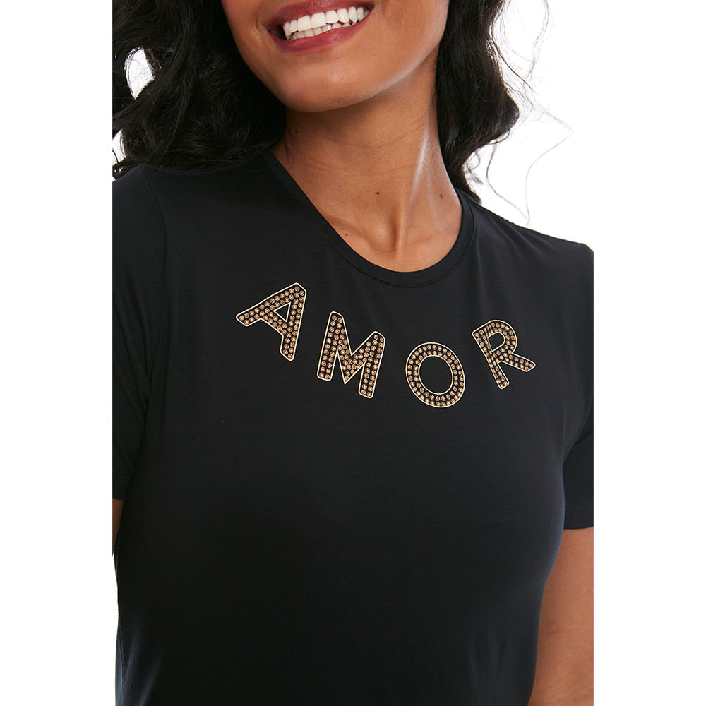 Baby Look Amor MS11920 - Preto  