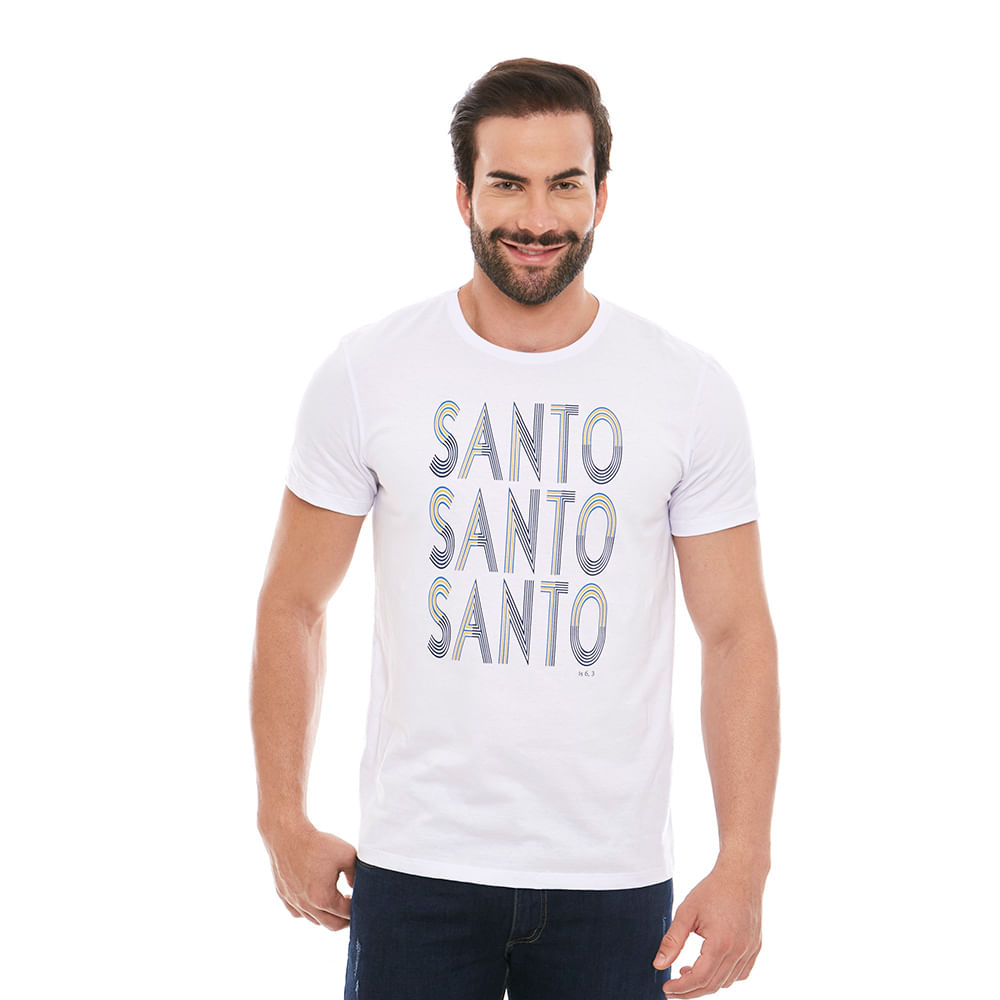 Camiseta Santo, Santo, Santo MS11904 - Branco  