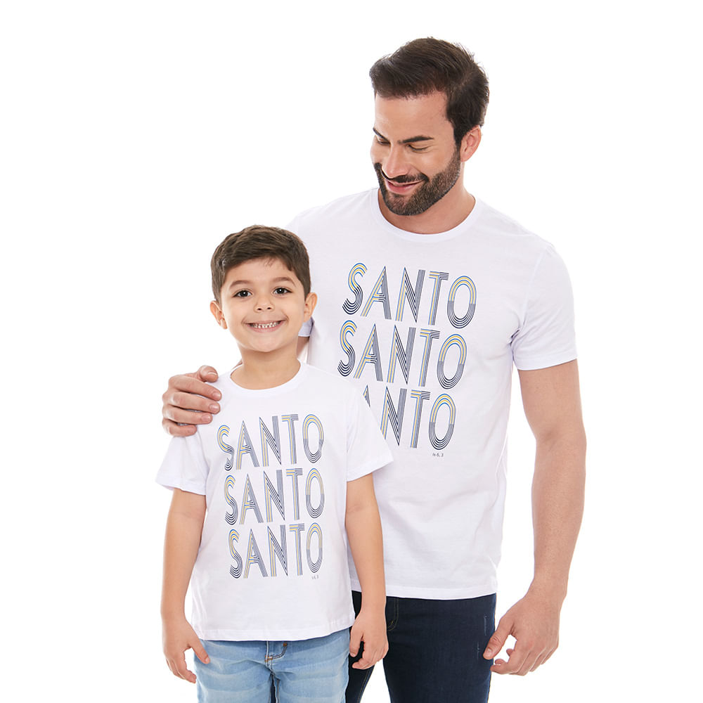 Camiseta Santo, Santo, Santo MS11904 - Branco  