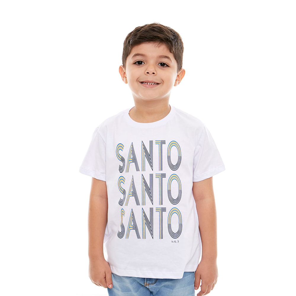 Branco  - Camiseta Infantil Santo, Santo, Santo MS11906