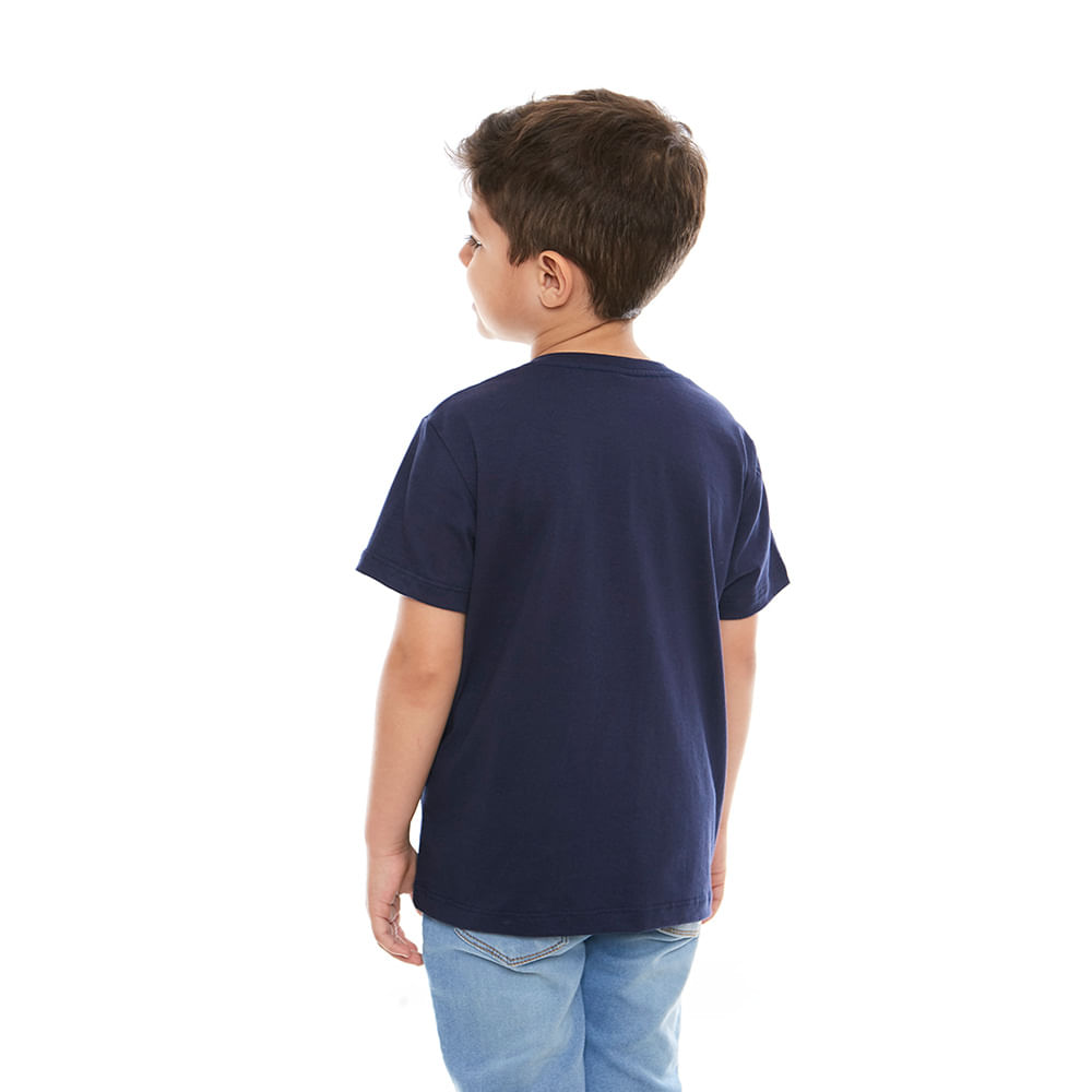 Azul Marinho  - Camiseta Infantil Santo, Santo, Santo MS11906