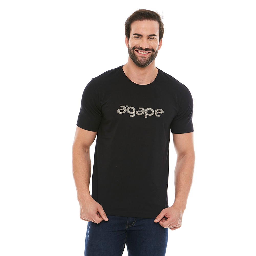 Preto  - Camiseta Ágape MS12258