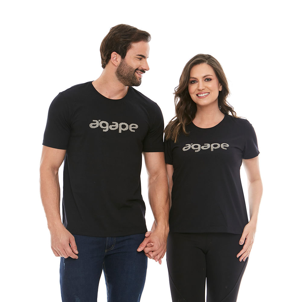 Preto  - Camiseta Ágape MS12258