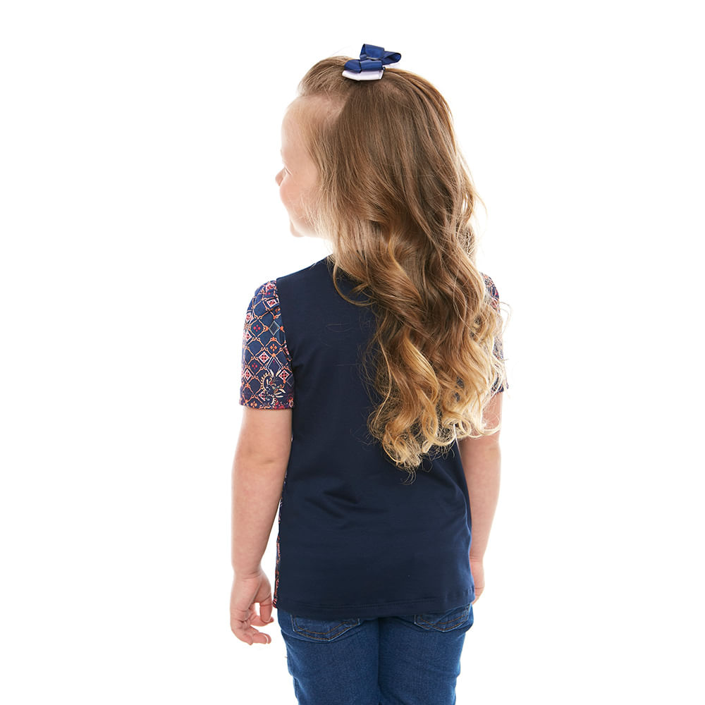 Baby Look Infantil Nossa Senhora de Fátima FS12266 - Azul  