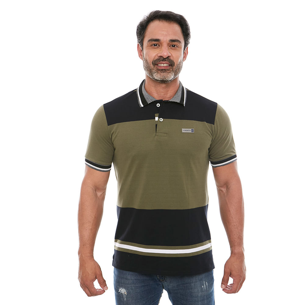 Camiseta Gola Polo Cristo GMP11763 - Verde  