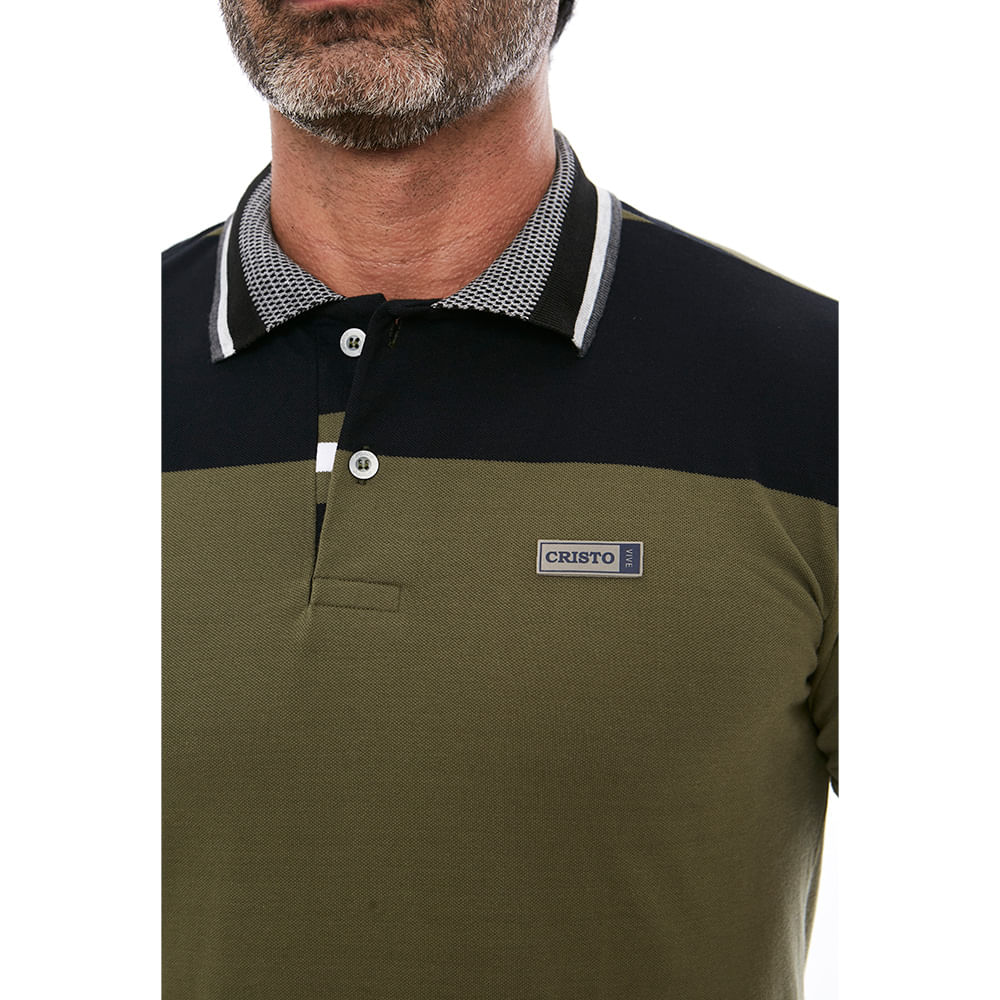 Camiseta Gola Polo Cristo GMP11763 - Verde  